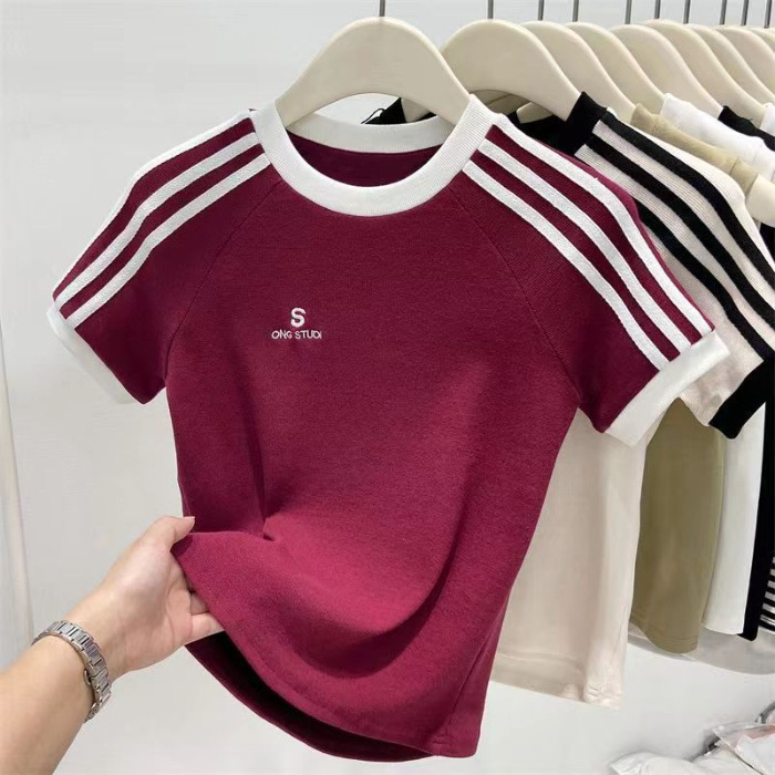 外国貿易の夏の新型ins個性半袖tシャツの女性の上着はスリムに見えます。|undefined