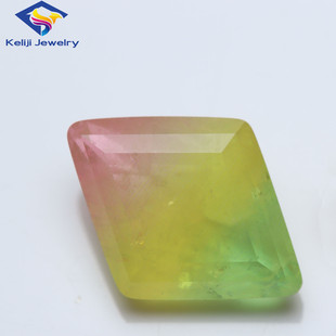 Tourmaline Quadrilateral Synthetic Gemstone Synthetic Color Treasure Naked Stone Diamond Imitation Natural Crystal Glass Piece Stone