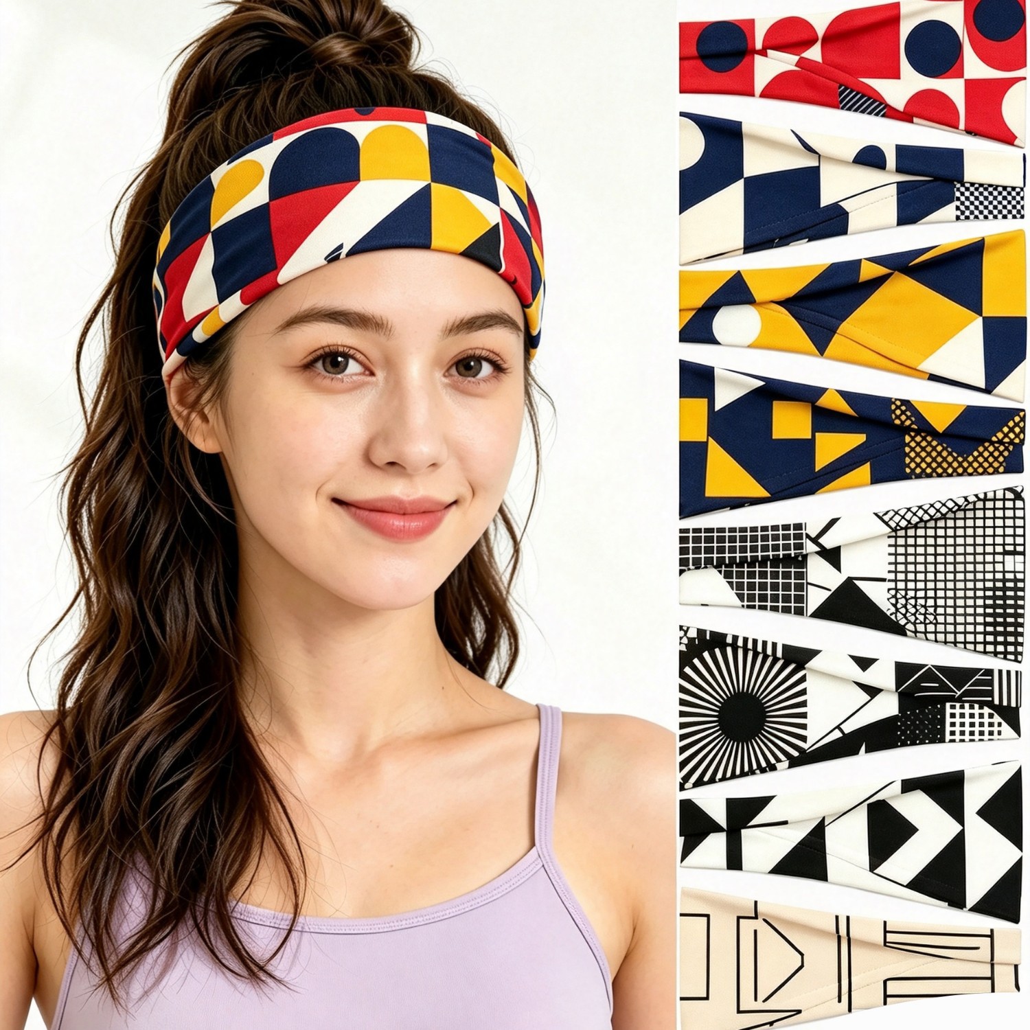 Custom headbands and hairbands, sports anti-sweat headbands, yoga headbands, brand logo custom production based on provided designs, direct from the factory