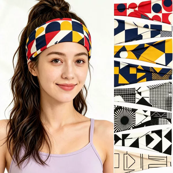 Custom headbands and hairbands, sports anti-sweat headbands, yoga headbands, brand logo custom production based on provided designs, direct from the factory