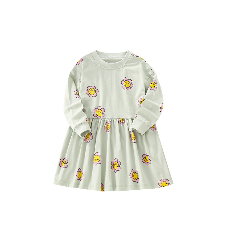 Malwee niñas princesa vestido otoño nuevo europeo y americano niños casual Vestido de manga larga vestido de los niños