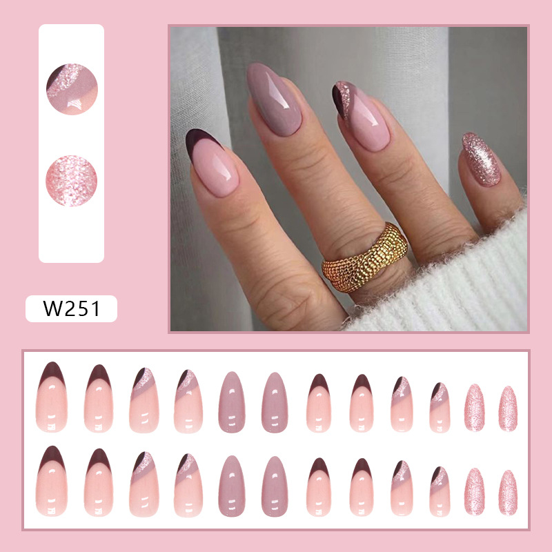Stylish Press-on Nails Whitening Effect False Nails 24 Pieces Set_voghion.com