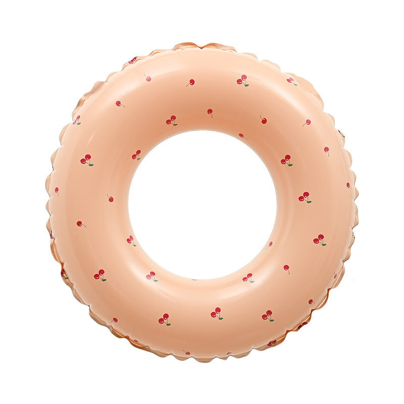 Flotador de Natación para Niños, Diseño Retro Danés a Cuadros, Color Verde Oliva, Inflable, con Soporte para Axilas