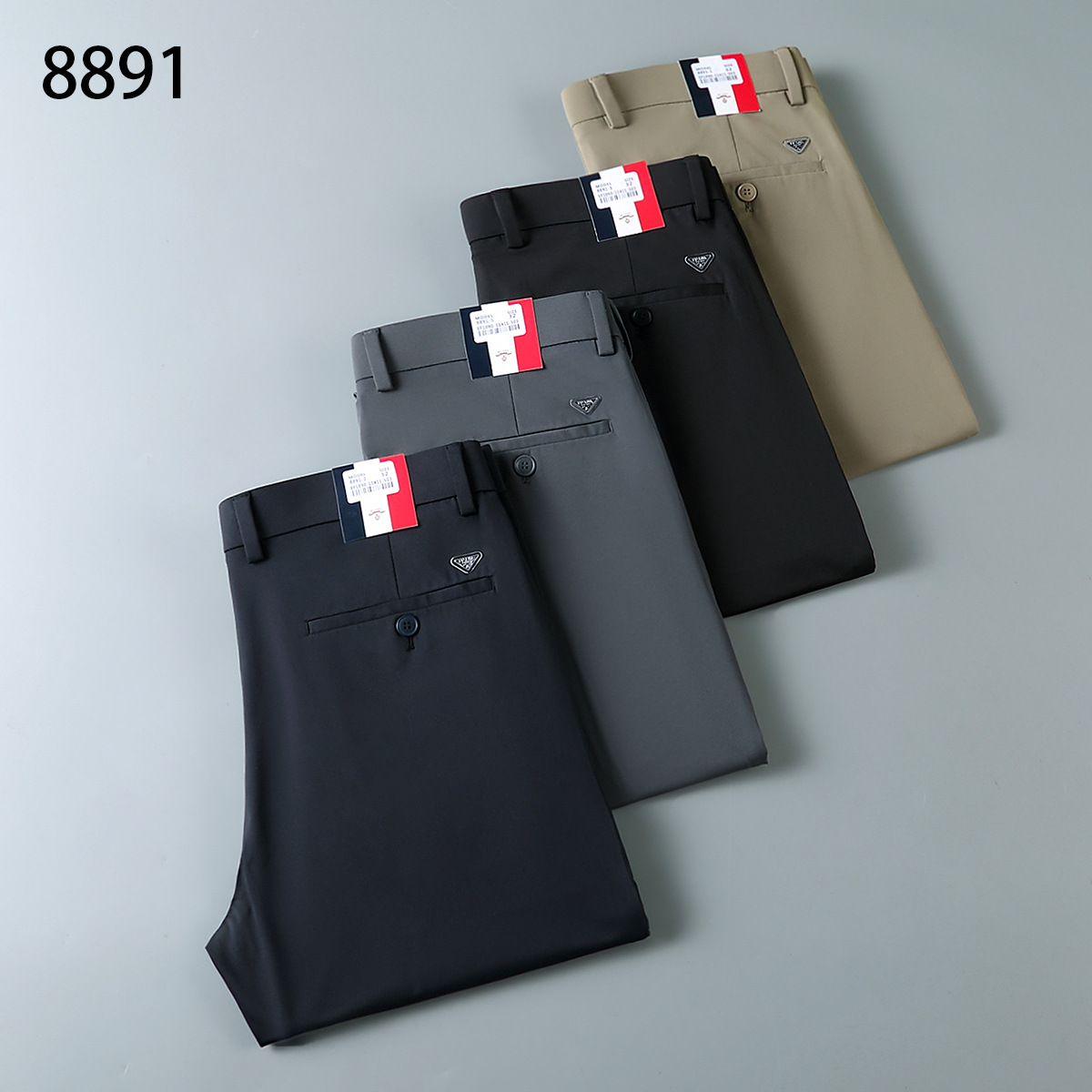 Four-Way Stretch High-End Fabric Men's Casual Pants, Straight-Leg Business Fashion, Stylish and Elegant, Wrinkle-Free, Light Luxury Men's Trousers, Mature Casual Wear