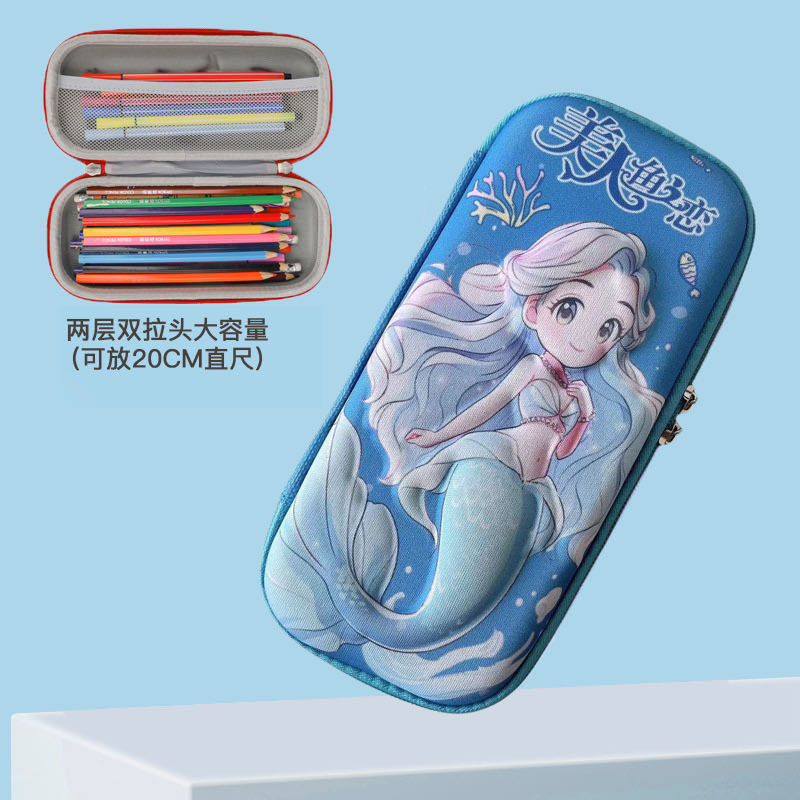 Estudiantes de primaria lindos dibujos animados 3D estereoscópicos caja de papelería caja de lápiz EVA anti-caída a prueba de presión coreana bolsas de lápiz para niños al por mayor