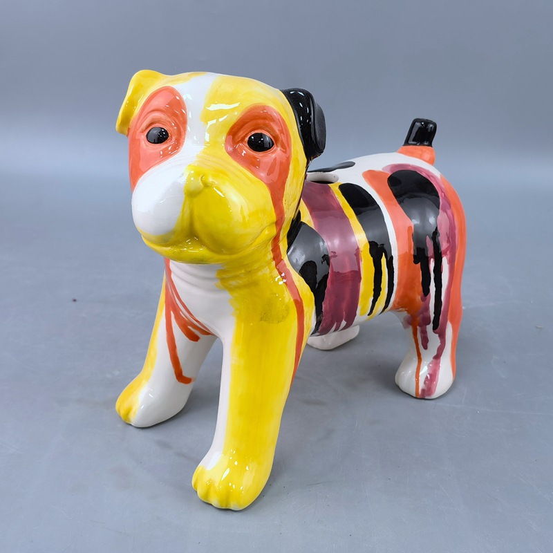 Nórdico colorido perro de estilo de cerámica perro de estilo
