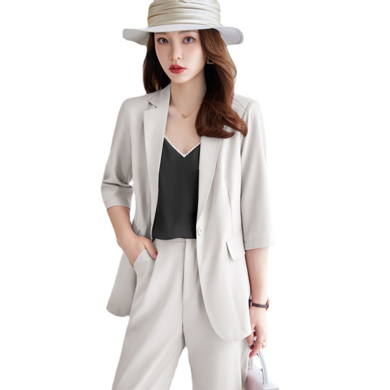 Spring and Summer Thin Small Suit Women's Seven-point Sleeve Suit Casual Business Wear 2022 New Elegant Mid-sleeve Suit Jacket