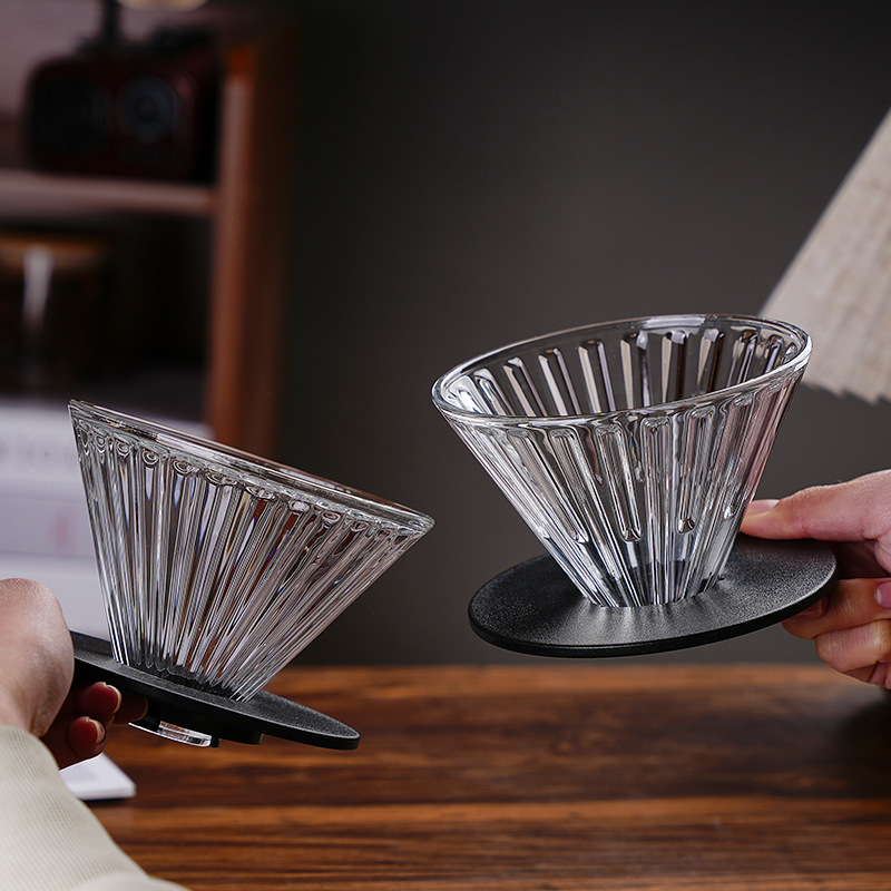 Thickened High Borosilicate Glass Coffee Filter Cup Filter Coffee Funnel V60 Straight Filter Cup Coffee Utensils Thickened High Borosilicate Glass Coffee Filter Cup Filter Coffee Funnel V60 Straight Filter Cup Coffee Utensils