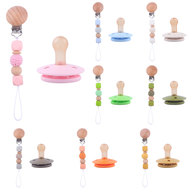 Nuevo bebé haya clip chupete cadena bebé creativo de silicona octogonal cuentas anti-caída cadena chupete traje