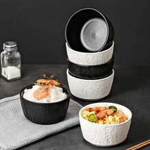 陶瓷创意家用饭碗汤碗日式早餐甜品耐高温家庭家用饭碗组合高颜值