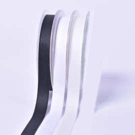 现货哑光涤棉带黑白色优惠服装发饰装饰织带黑白两色折扣涤棉织带