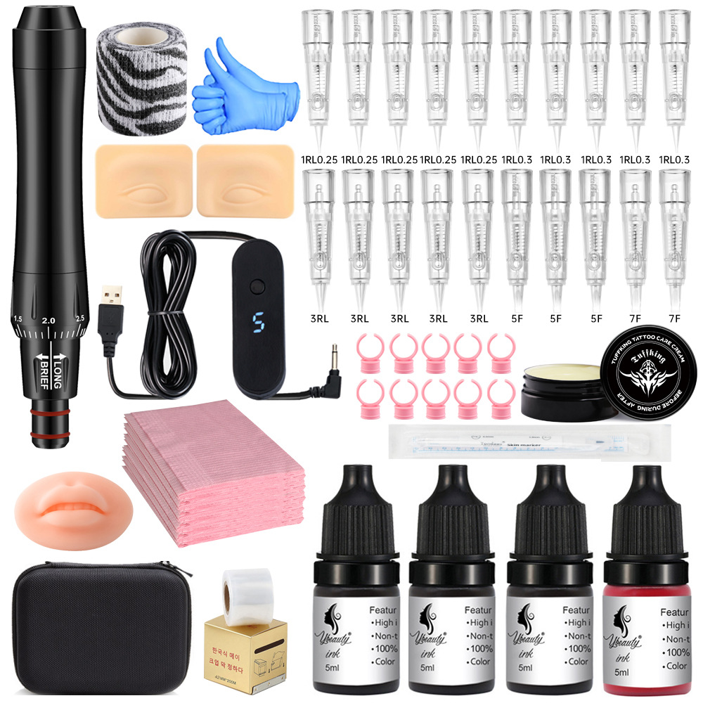 Herramientas de bordado de cejas transfronterizas, un conjunto completo de herramientas de bordado de cejas, un conjunto completo de accesorios de aguja, herramientas de consumo al por mayor.