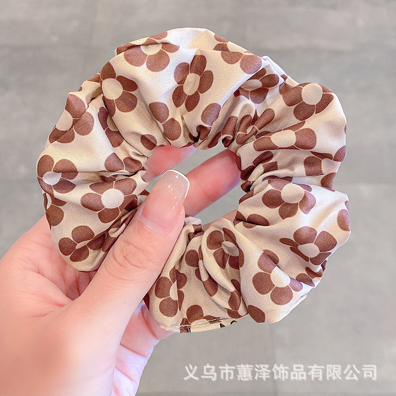 乳茶色の大腸の髪輪ネットの赤い紐の復古の百合の髪縄の肥えた腸の気質の少女は髪の毛の皮の筋を刺して髪を飾ります。|undefined