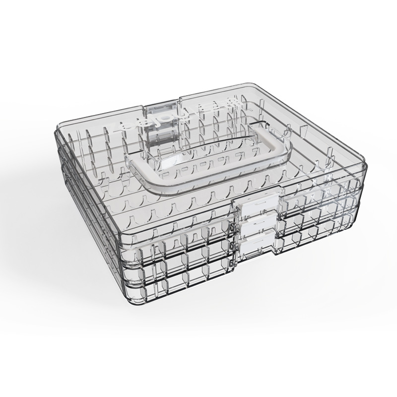 Caja de almacenamiento acrílico de tipo líquido directo para escritorio de gran capacidad especial portátil estratificado image 7