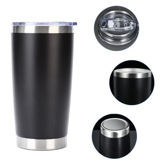 Taza de automóvil de acero inoxidable transfronteriza al aire libre de 20oz Taza de aislamiento de cerveza de doble capa con cubierta Taza de aislamiento de cerveza simple de gran capacidad Taza de hielo