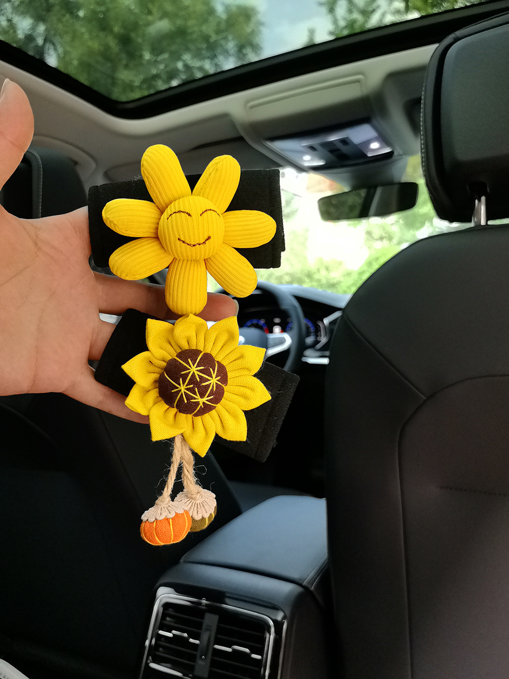 2025 Creative Sunflower Car Handle Car Universal Car Door Handle Protective Cover Roof Handle Cover