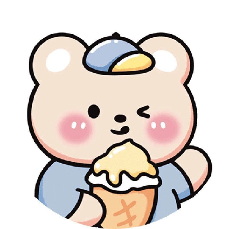 아이스크림곰 [25*25cm] 면사 전체 자수