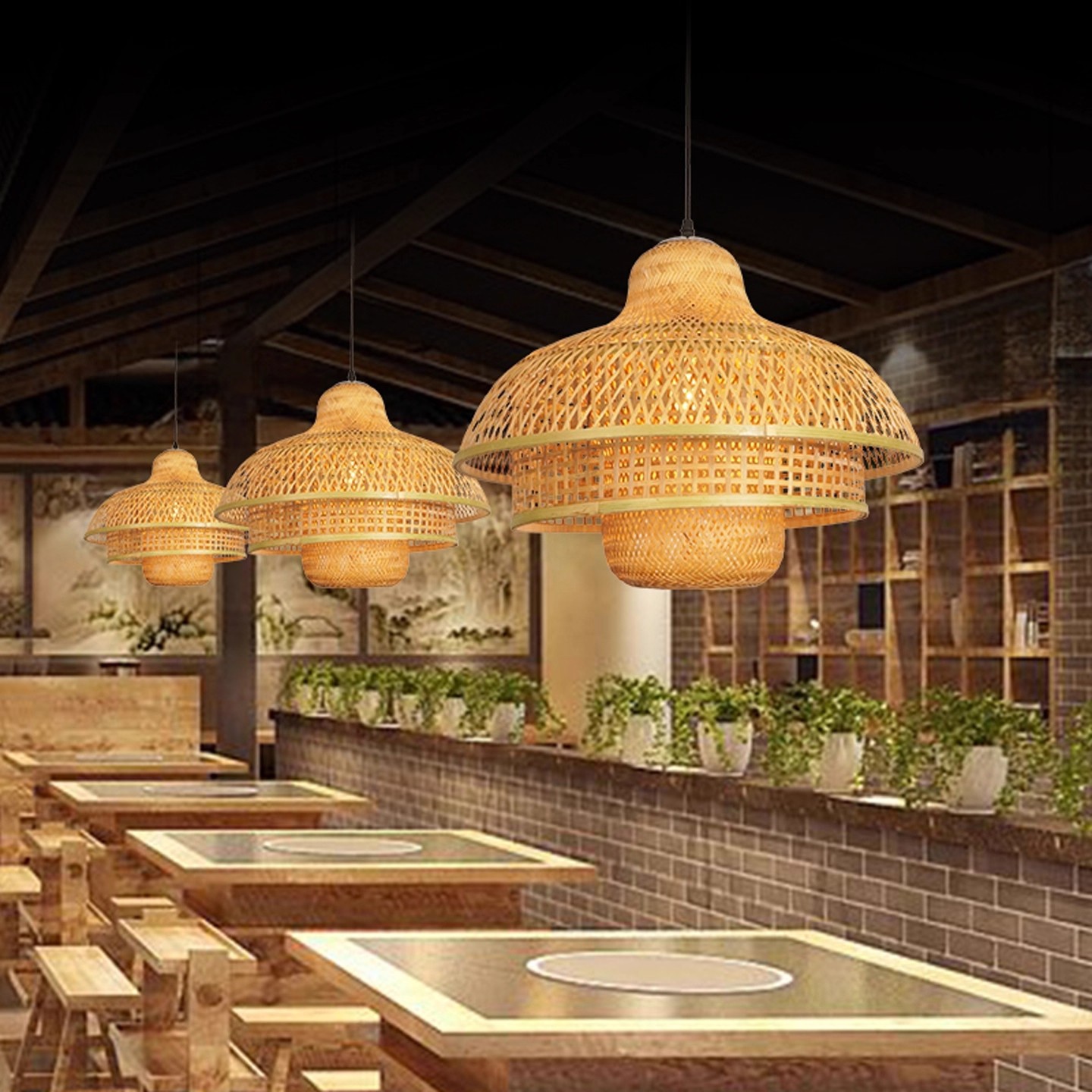 Lámpara de vidano de estilo japonés retro restaurante de mesa de comedor de estilo chino de estilo zen lámparas de sala de té