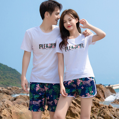 Factory direct sales new quick-drying vacation couple beach pants men's loose-fitting seaside swimming and surfing quick-drying shorts