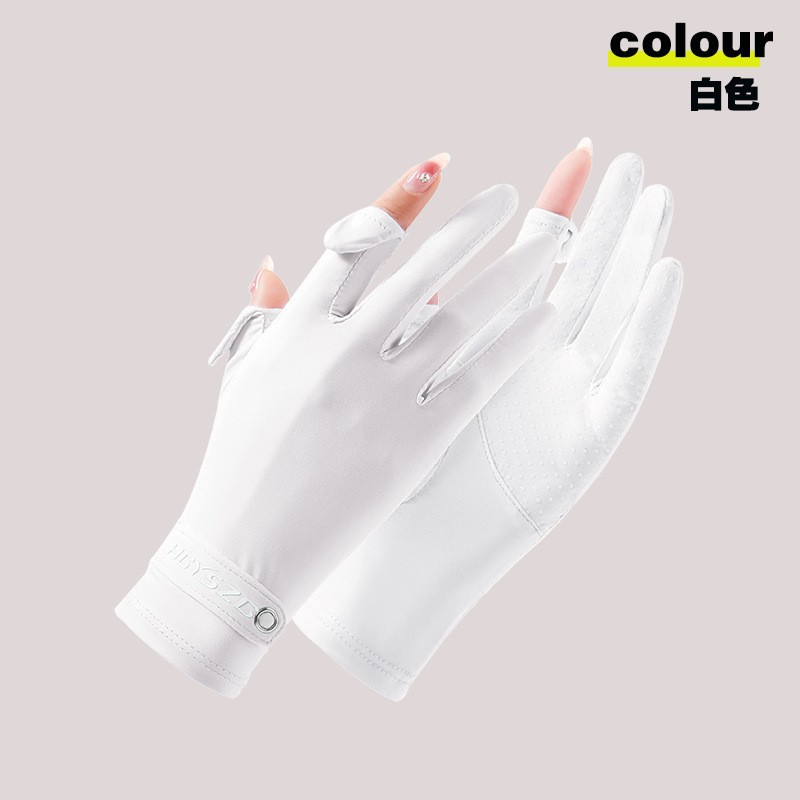 Guantes de protección solar de seda de hielo de verano para mujer antideslizantes de alta elasticidad pantalla táctil transpirable conducción al aire libre guantes de protección UV