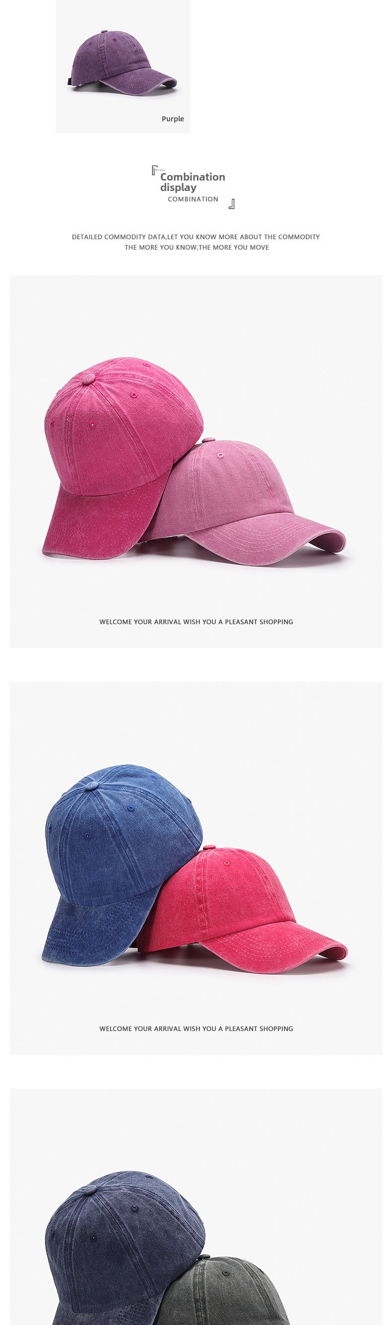 Cappellino da baseball vintage per uomo e donna in cotone lavato_voghion.com