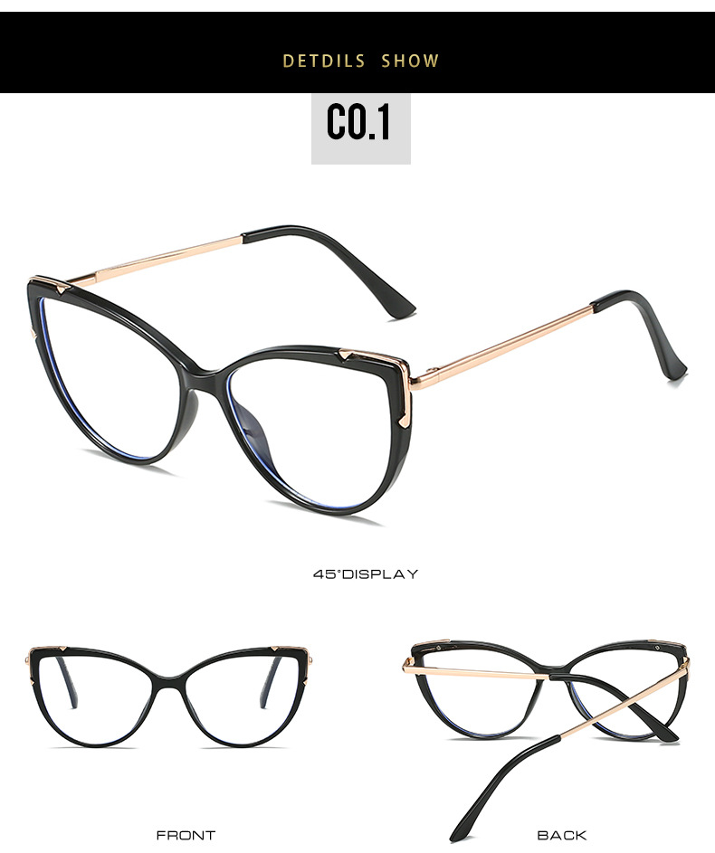 45g Weight Full Frame Glasses Structure Glasses Classification Ac Lens Material Cat Eye Glasses Style Daily Occasion Gradient Color, Solid Color, Leopard Pattern All Seasons Season Women's Gender Hip-Hop Style Hip-Hop Gradient Color Solid Color Leopard Ac Cat Eye Full Frame Optical Glasses 4