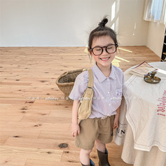 2024 new children's clothing summer products Children's summer clothing Korean style college style short-sleeved shirts girls' shirts 123212