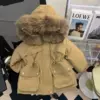 High-end double-layer velvet cotton coat khaki color