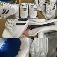 莆田批发三叶草金标黑白经典贝壳头阿迪小白鞋百搭情侣板鞋透气