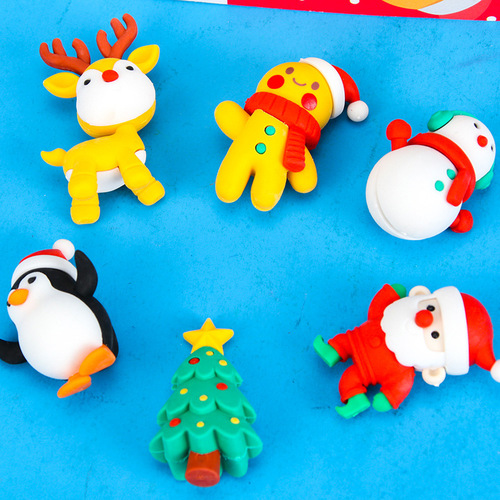 Christmas eraser, high-looking cartoon shape, detachable eraser, Christmas tree desktop ornament, decoration eraser