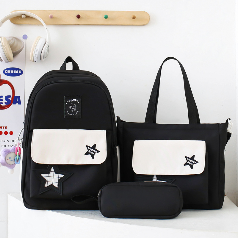 Mochila de estudiante de secundaria para mujer 2025 nuevo estilo ins versión coreana de alta apariencia y gran capacidad para estudiantes de secundaria estilo universitario mochila