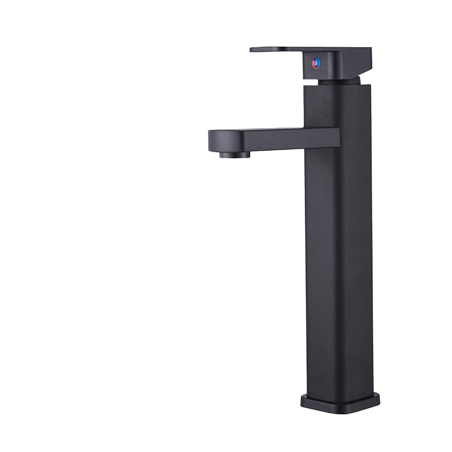 Taja de acero inoxidable agua caliente y fría de alta calidad gabinete de baño lavabo lavabo lavabo negro