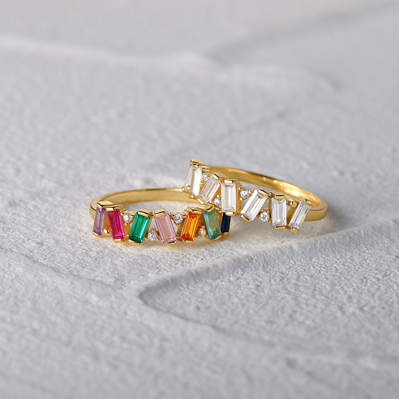 4g Weight Zircon Inlay Material Rings Classification 6, 7, 8 Ring Size Daily Occasion 925 Sterling Silver Material Square, Oval, Butterfly Pattern Women'S Gender Inlay Design Retro Style 925 Sterling Silver Zircon Square Oval Butterfly Rings 9