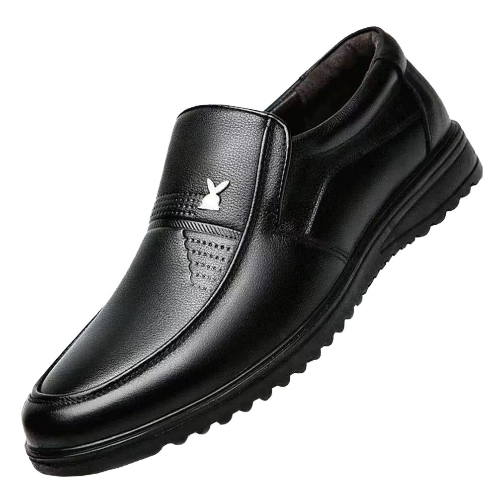 Fashionable shoes for leather shoes, casual footwear, breathable trend black classic suit, plus size, Korean style