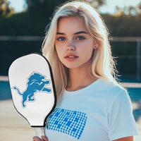 Ракетка для пиклбола с принтом команды NFL Detroit Lions — стильный спортивный инвентарь для болельщиков и игроков!