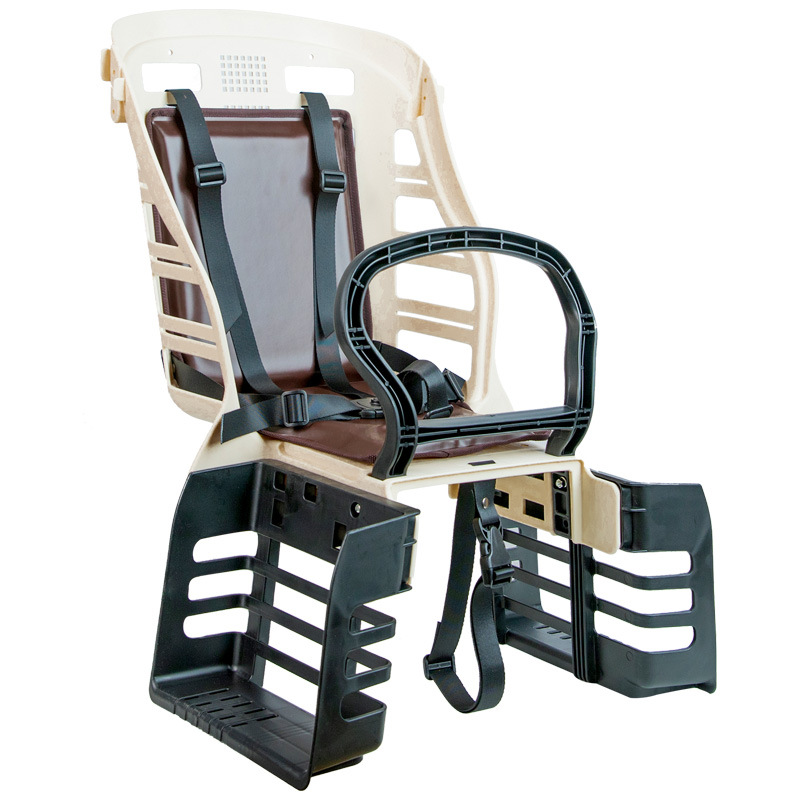 Car Rear Seat – Diàndòngchē Motorcycle child seat - bicycle-model-five-point-seat-belt-ce-certified-beige-black-leather-cushion