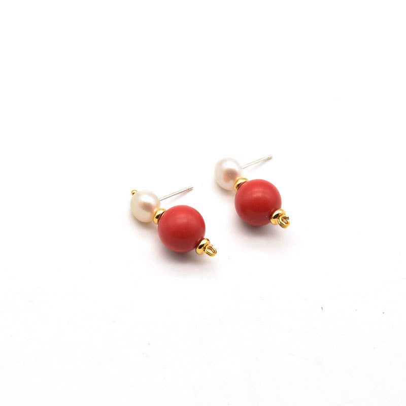 Perlas de alta calidad perlas de agua dulce estilo simple adornos de auriculares de viento nacional joyas de camuza al por mayor natural