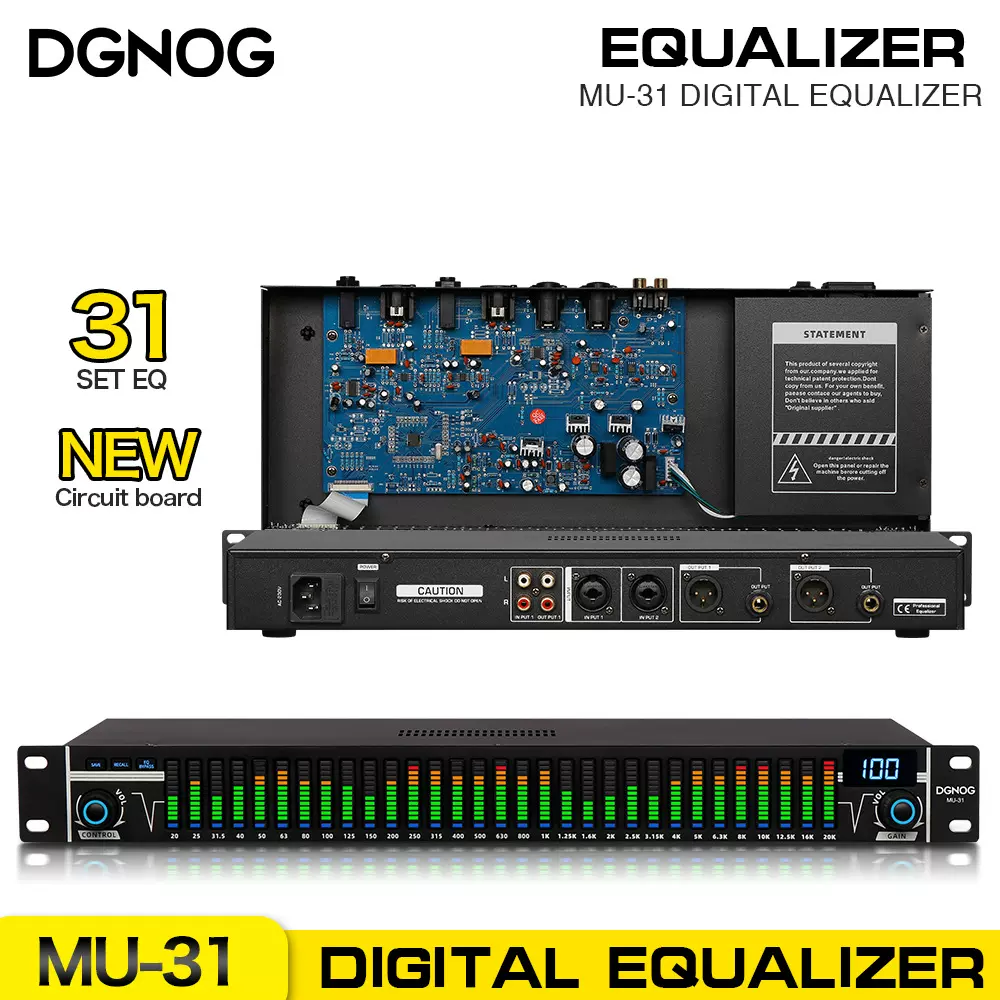 MU-31方牛版音频EQ均衡器31频段图形均衡器适用于专业DJ舞台会议