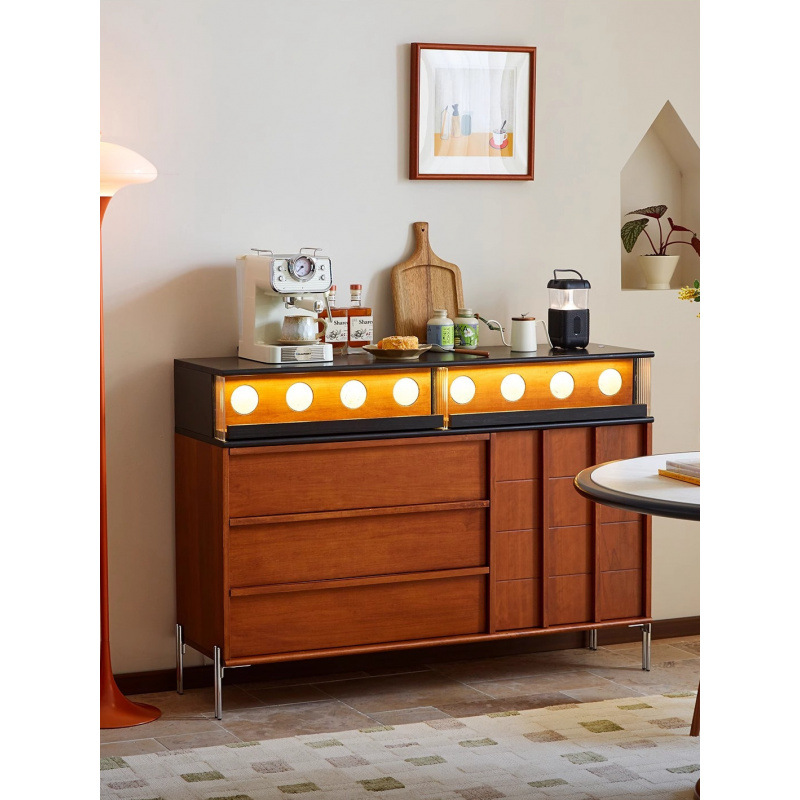 Solid Wood Chest of Drawers, Antique Style Storage Cabinet, Small Sideboard, Living Room Drawer Cabinet, Retro Storage Slate Side Cabinet Storage