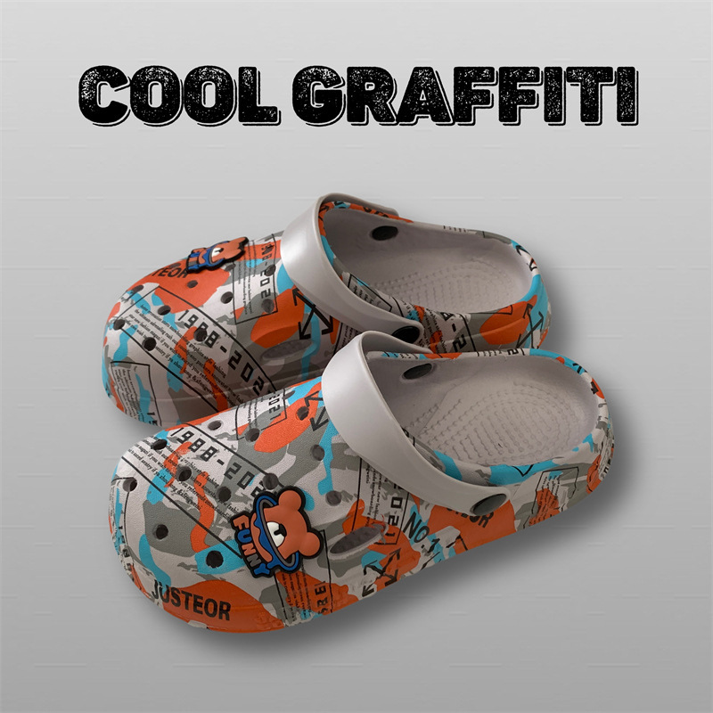 Zapatos con agujeros de camuflaje de coco 2025 nuevas sandalias zapatos de playa para hombres zapatos de viaje casuales sandalias Baotou para hombres