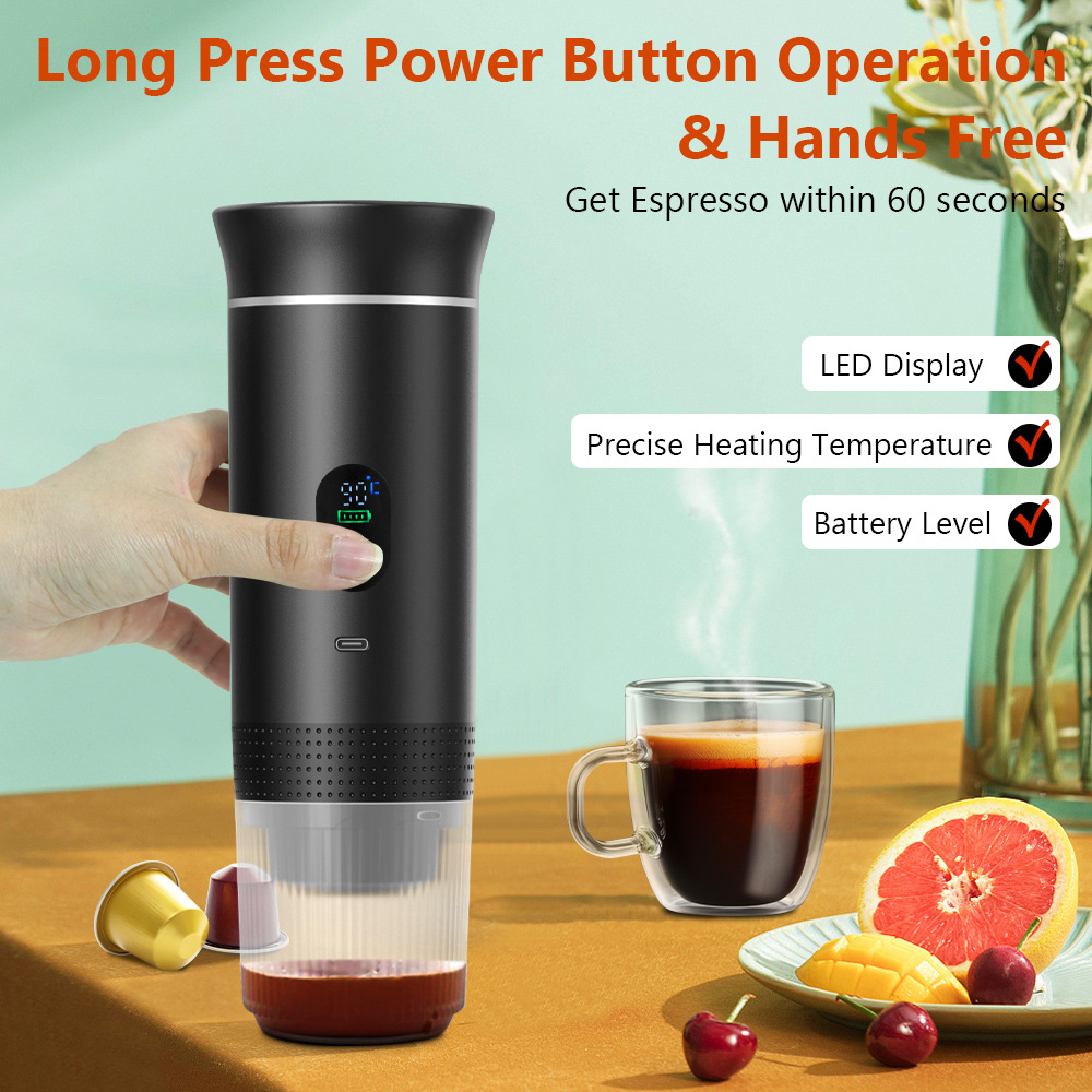 Cross-Border Capsule Coffee Machine Portable Small Wireless Self-Heating Espresso Car Coffee Machine