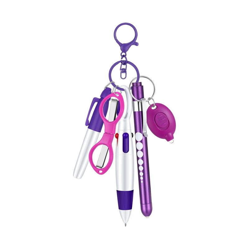 Nurse uniform, ballpoint pen, set, foldable flashlight, scissors, keychain, Amazon, 6 pieces