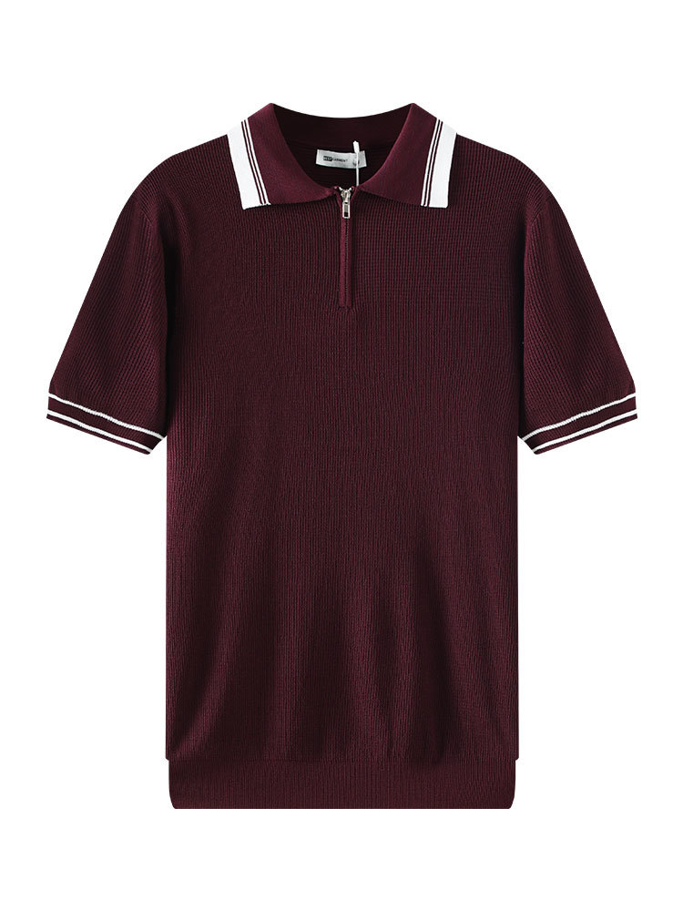 Hombre viejo dinero waffle jersey polo de punto hombre verano con solapa de manga corta casual camisa polo de alta calidad para hombres