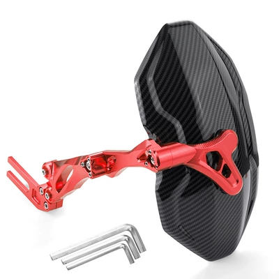Motorcycle Safety Supplies electric car CNC aluminum alloy - 1-third-generation-mudguard-universal-bracket-red