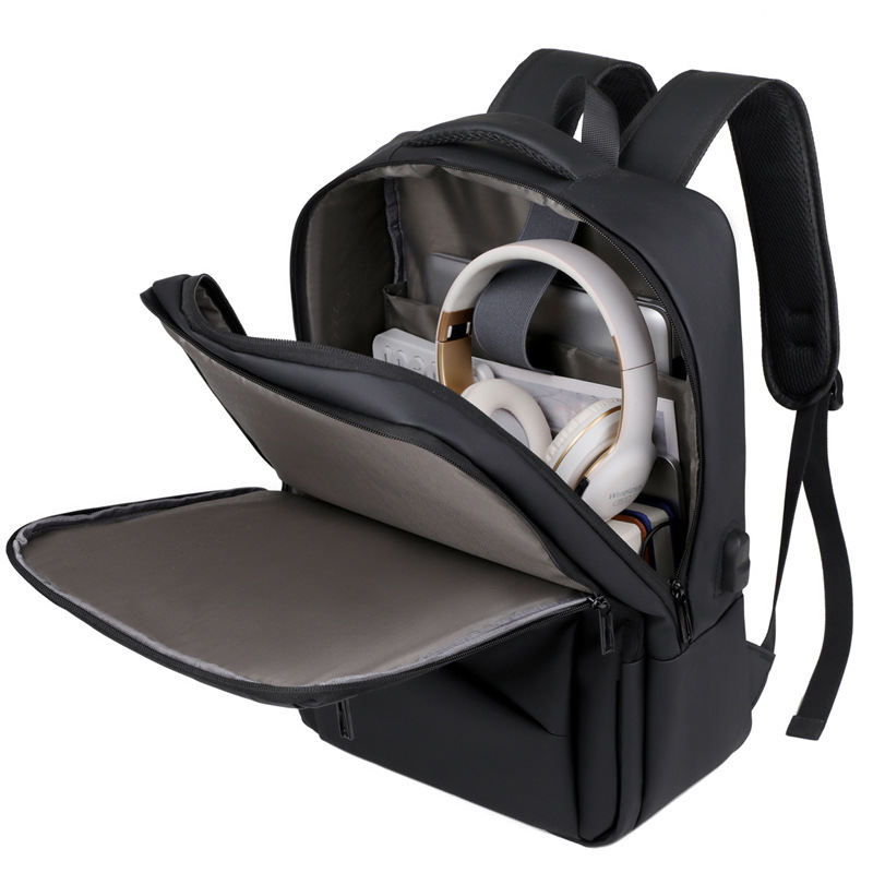 Cross-border Laptop Bag, Large-capacity Portable Commuter Backpack, Water-resistant, USB Port, Casual Business Backpack_voghion.com