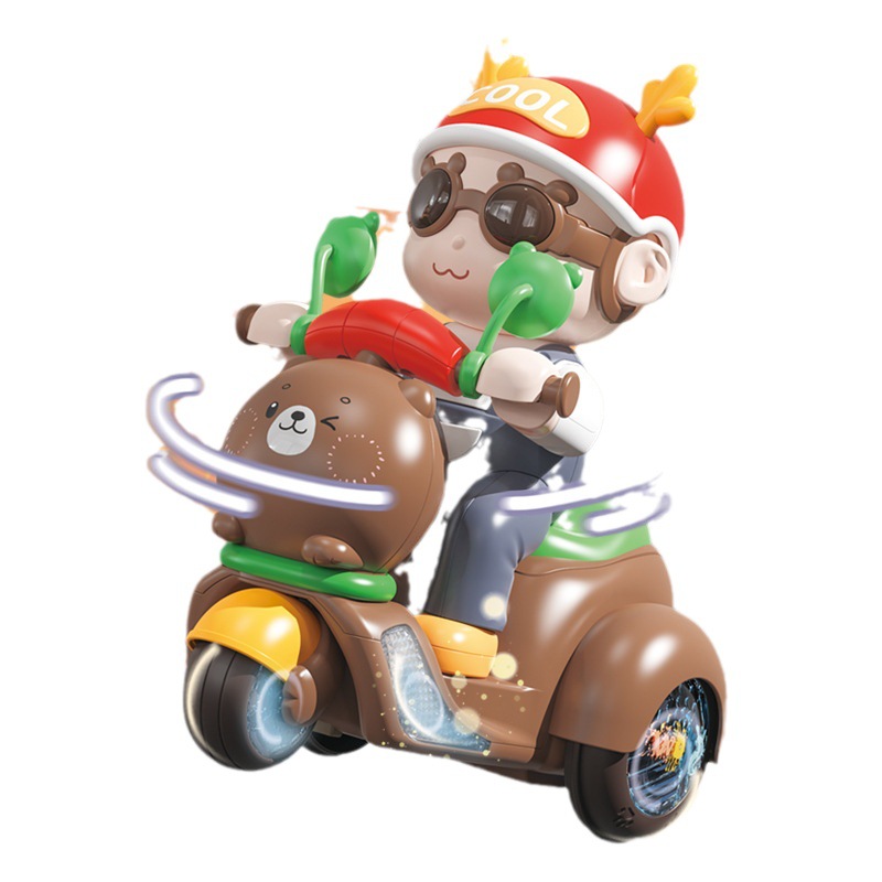 Triciclo de juguete eléctrico para niños transfronterizos motocicleta giratoria concierto de luz cantando y bailando juguete