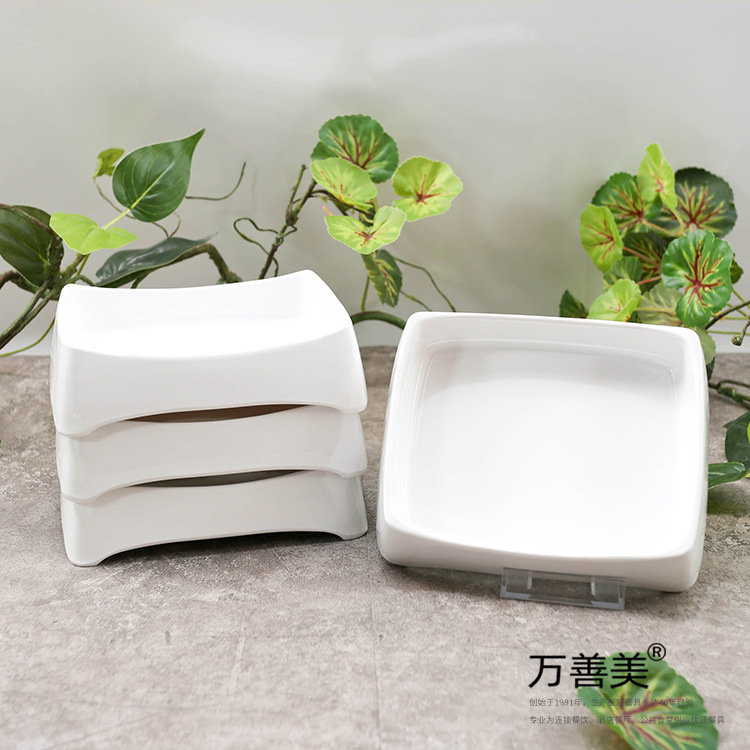 万善美仿瓷四方盘密胺火锅方盘长方盒叠加牛肉盘虾滑盘干冰毛肚盘