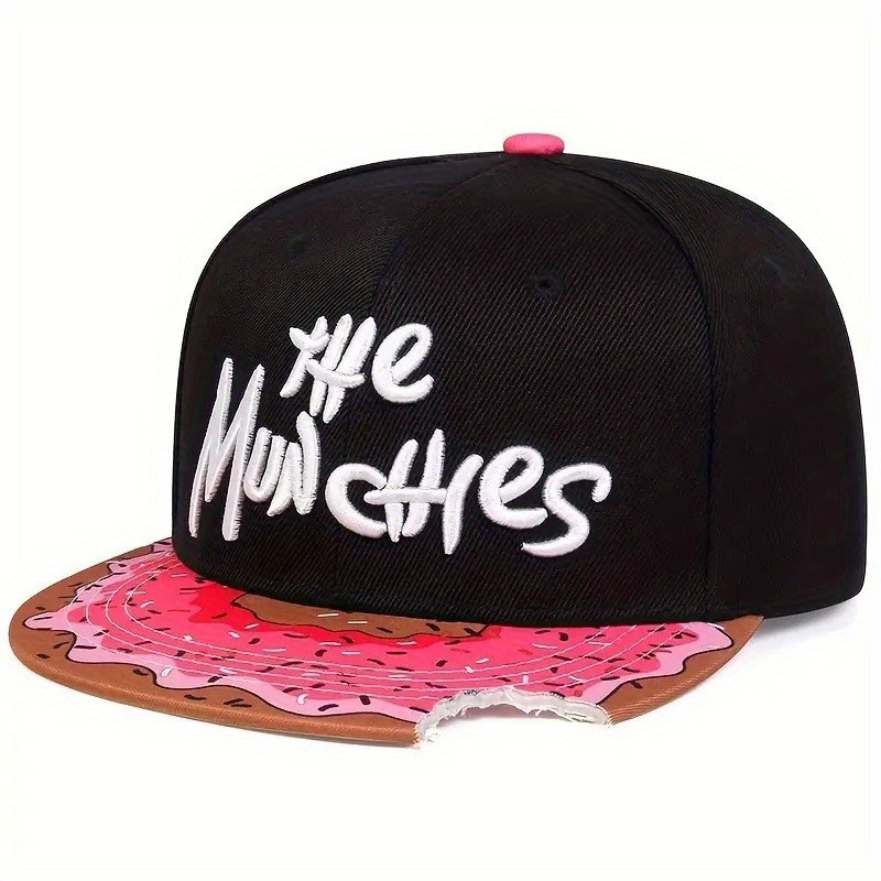 New cross-border foreign trade street dance cap with embroidered letters, flat brim hip-hop baseball cap, outdoor sun protection visor cap