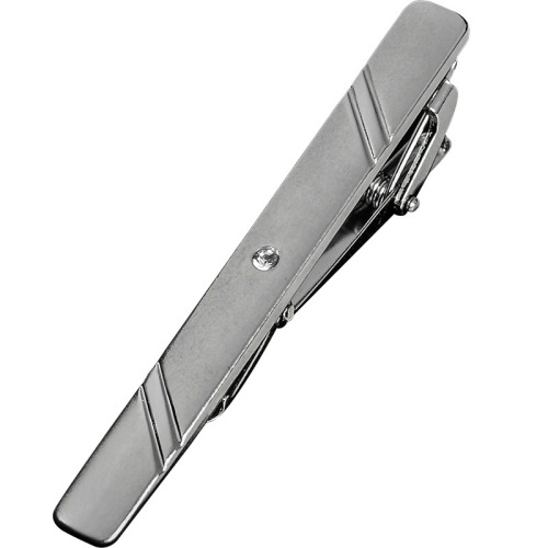 Silver standard security tie clip business formal men's groom wedding metal tie clip wholesale