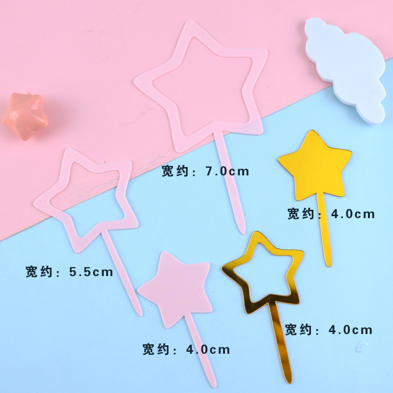 5 conjuntos de acrílico hueco pentagonal - oro rosa 10 conjuntos